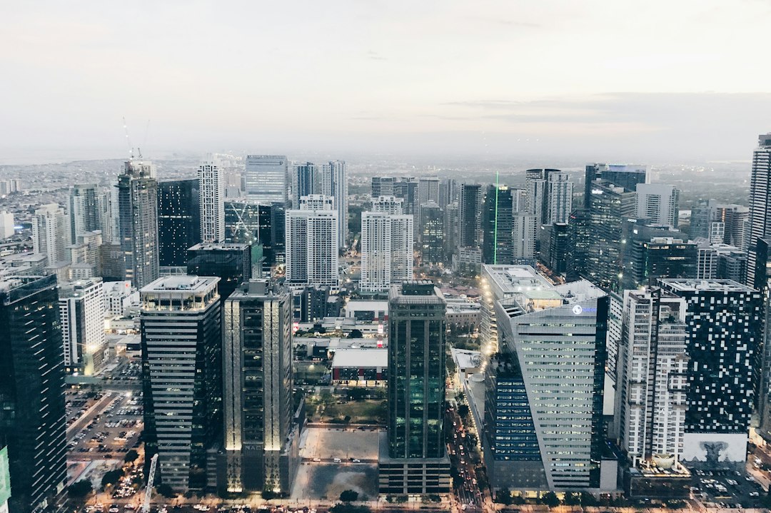 Modern city representing global business and trade